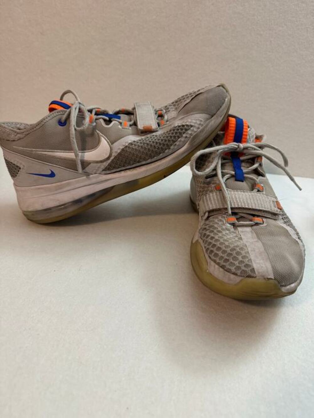 Nike Men's Air Force Max Low "Knicks" Basketball Sneakers Grey Orange 13 EU47.5